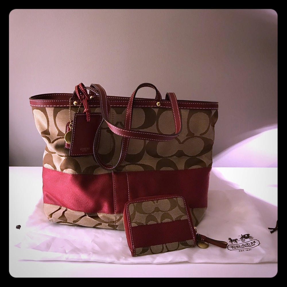 Coach handbag with matching wallet